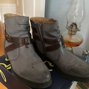 Natural Soul Charcoal and Chocolate Ankle Boots